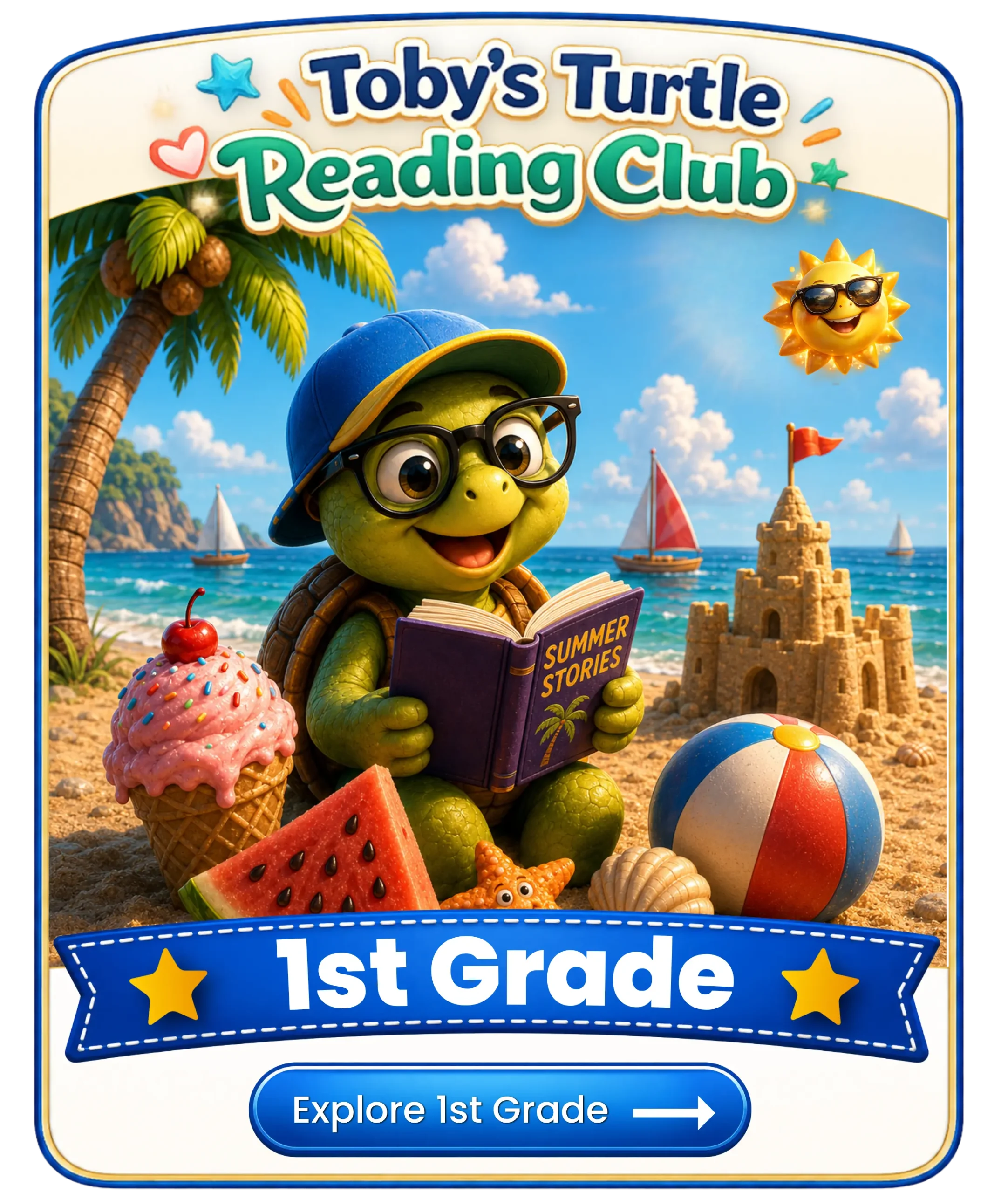 Toby's Turtle Reading Club — Entering 1st Grade summer reading program