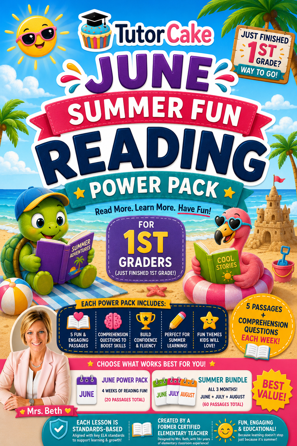 1st Grade June Summer Reading Pack