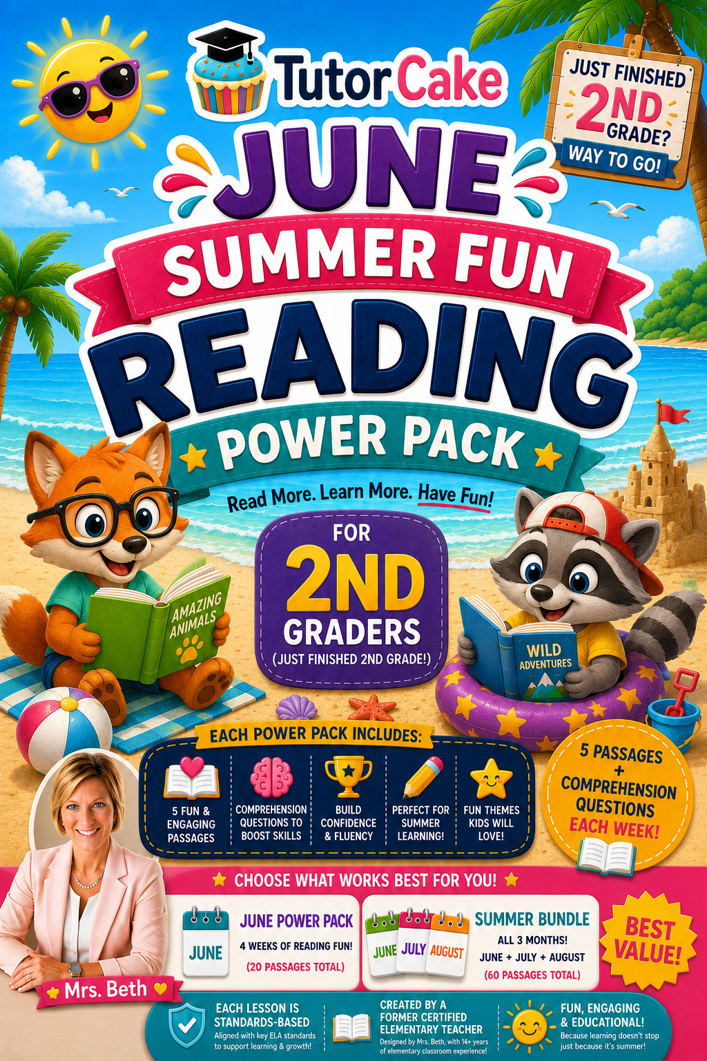 2nd Grade June Summer Reading Pack