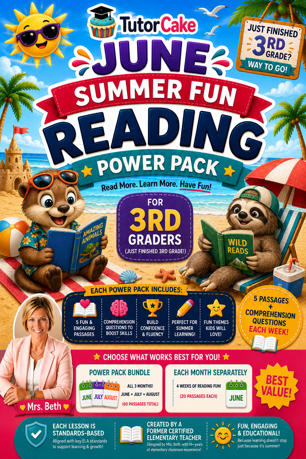 3rd Grade June Summer Reading Pack